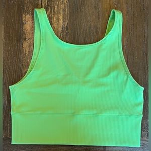 Lululemon Size 12 Ribbed Softstreme Cropped Tank lime green